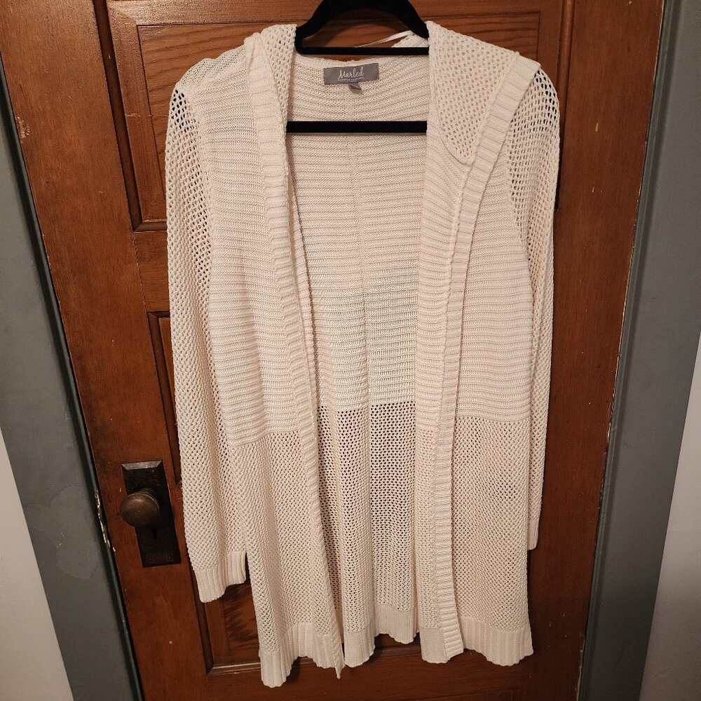 NWOT White Hooded Cardigan